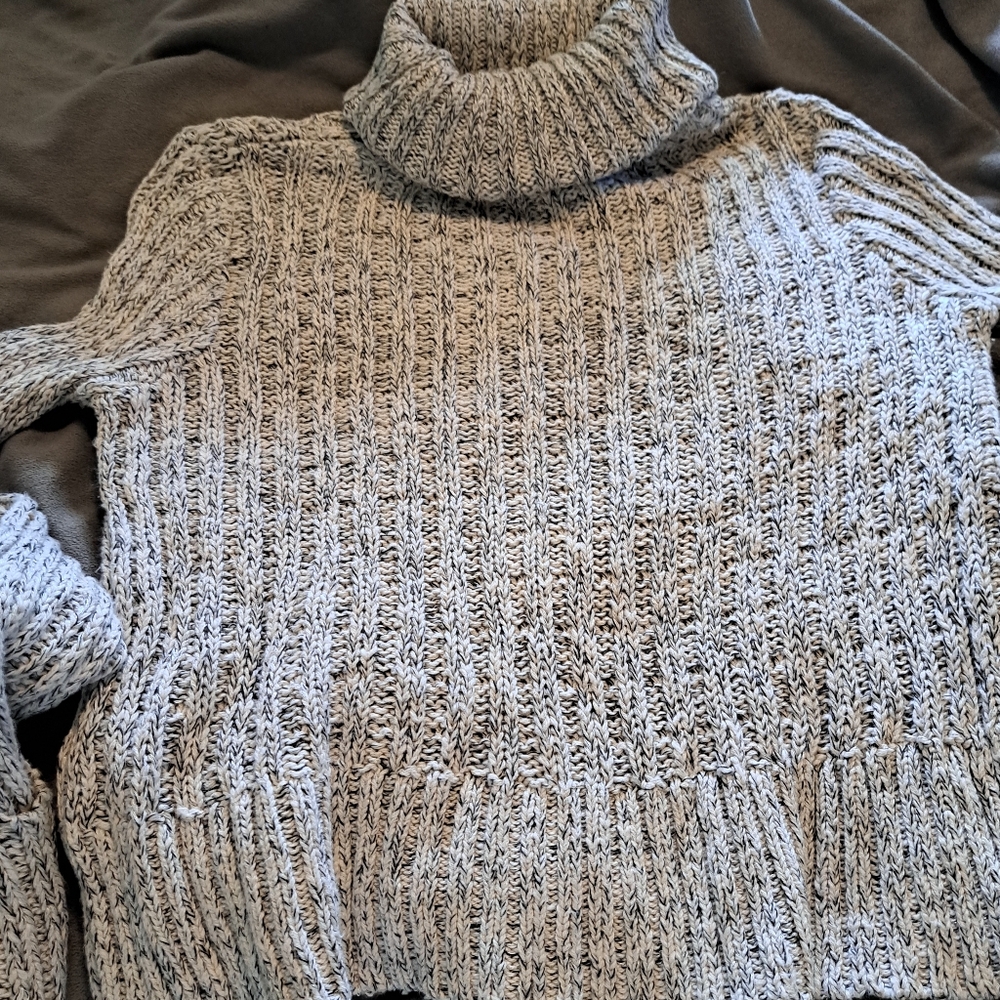 People Sweater Women’s Marled Ballet Twisted Cable Turtleneck